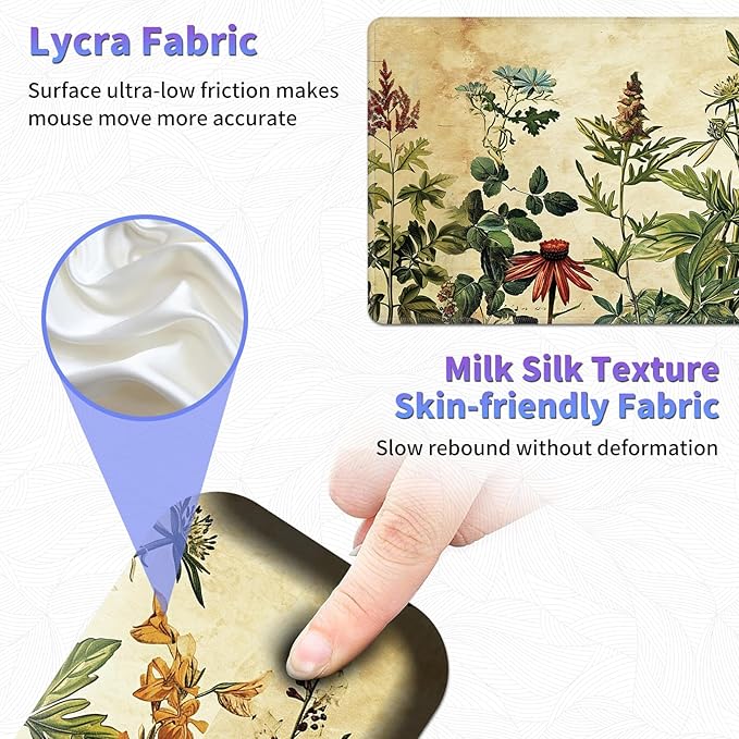 Large Mouse Pad Set Desk Mat + Elbow Rest Pad + Coaster Easy Typing Pain Relief Ergonomic Arm Rest Pad with Memory Foam Extended Desk Pad Anti-Slip Rubber Base for Office Home Plant Specimen