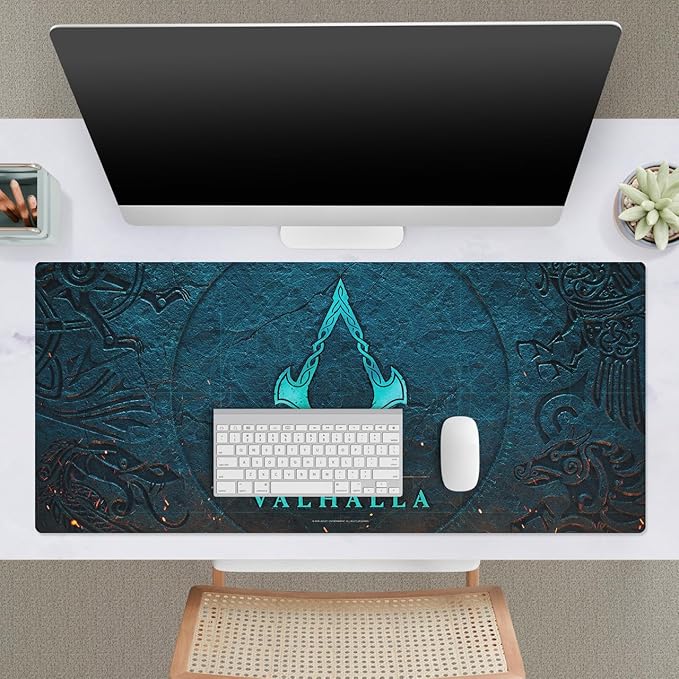 Head Case Designs Officially Licensed Assassin's Creed Logo Valhalla Graphics 37.4 x 15.75 x 0.16 inches (900 x 400 mm) - XL Gaming Office Desk PC Keyboard Mouse Mat Pad