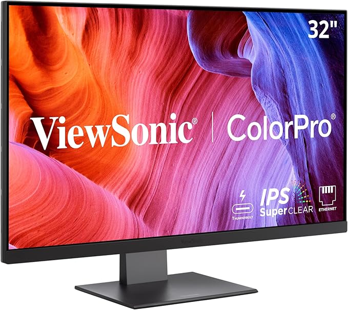 ViewSonic VP3276T-4K 32 Inch 4K UHD IPS Docking Monitor with Thunderbolt 4 Advanced Ergonomics 100% sRGB Rec 709 Pantone Validated USB C HDMI and DisplayPort Inputs for Home and Office