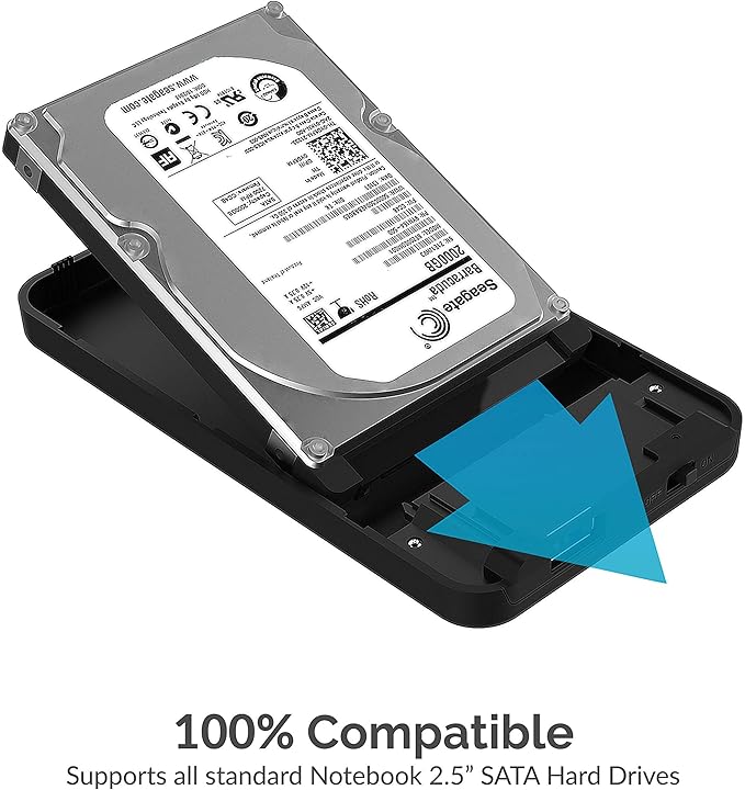 SABRENT 2.5-Inch SATA to USB 3.0 Tool-Free External Hard Drive Enclosure + Premium 3-Port Aluminum Mini USB 3.0 Hub