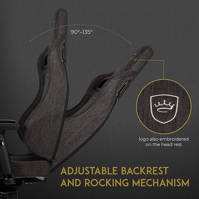 noblechairs Epic Reclining Gaming Chair and Reclining Office Chair Textile Fabric Tx Anthracite