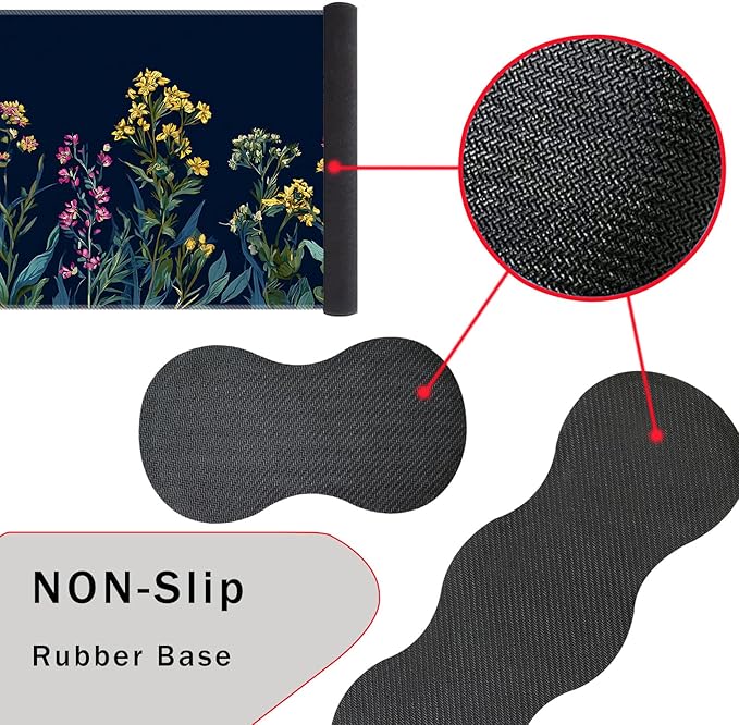 Keyboard Wrist Rest and Mouse Pad with Wrist Support Set Ergonomic CoasterMemory FoamEasy Typing Pain ReliefLarge XL Desk Mat 31.5x 11.8Garden Flowers