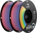 Creality PLA+ Filament 1.75mm Rainbow 2KG 3D Printer Filament 2 Pack 1kg Cardboard Spool Strong Toughness No-Tangling Accuracy +/-0.02mm Multi-Color 3D Printing Filament for Most FDM Printers