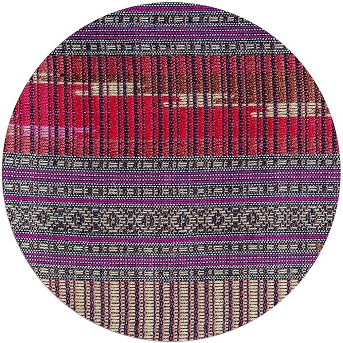 Multicolor PU Leather Heavy Duty Office Chair Mat for Rolling Chairs Geometric Forms and Antique Retro Computer Chair Matfor Rolling ChairLarge Floor Protector African Diameter 35.4 in