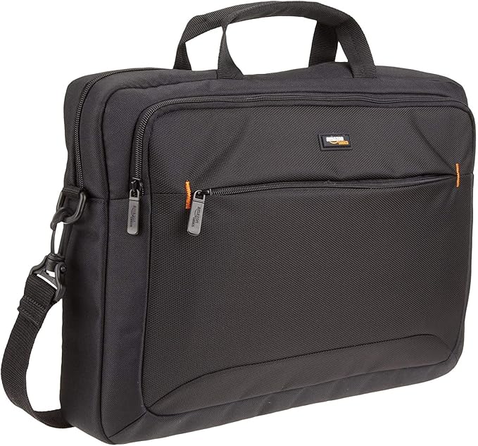 AmazonBasics 15.6-Inch Laptop Computer and Tablet Shoulder Bag Carrying Case Black 1-Pack Bundle with AmazonBasics 3-Button USB Wired Computer Mouse (Black) 1-Pack