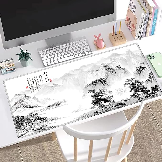 LL-COEUR Pattern XXL Computer Mouse Pad 35.4x15.7x0.12inch Large PC Keyboard Mousepad with Anti-Slip Base for Gaming (Landscape 2 35.4x15.7x0.12)