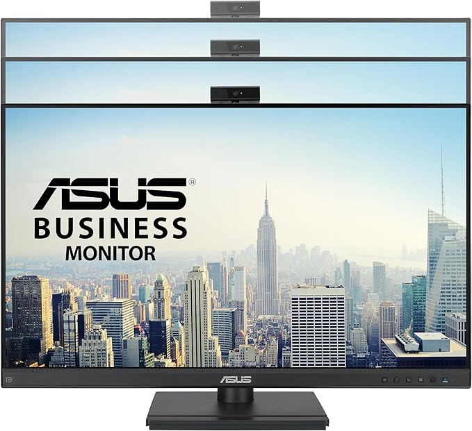 ASUS 27” 1080P Video Conferencing Monitor (BE279QFK) - Full HD IPS 100Hz Frameless Built-in Webcam Mic Array Speaker Height Adjustable Ergonomic Design Eye Care Wall Mountable 3 yr warranty