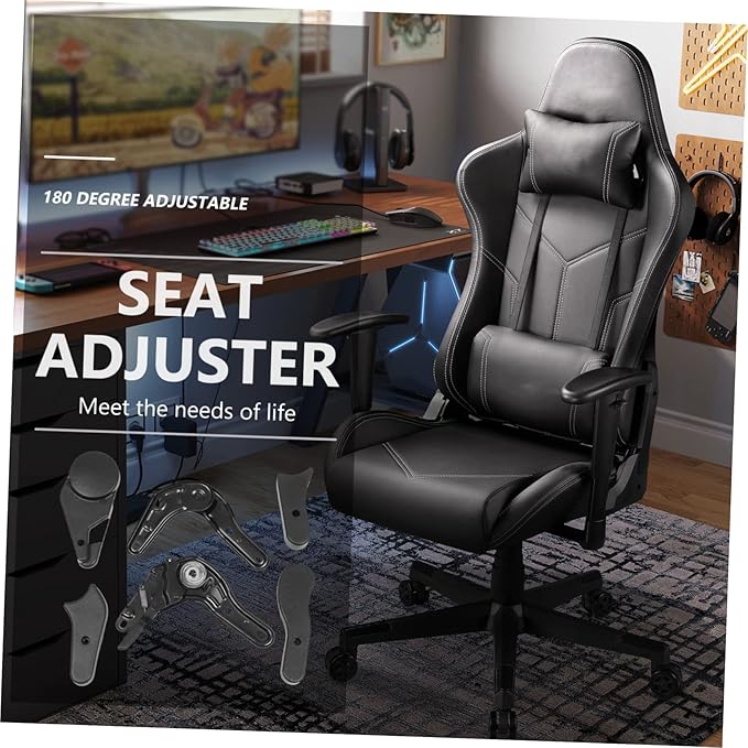 Luxshiny 6 Pcs Black Game Chair Regulators Multi Angle Adjusters E Sports Chair Turners for Comfortable Sitting Posture at Home Gaming Venues