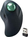 Wireless Trackball Mouse for Large Hands Ergonomic Index Finger Control Rechargeable Bluetooth/USB Mouse with Precise Smooth Tracking Multi-Device Connection for Windows &amp Mac Green