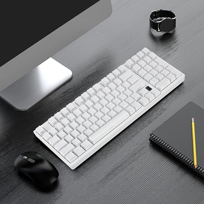 Yoidesu Gaming Keyboard 2.4G / BT3.0 5.0/Type C Wired Mechanical Keyboard RGB Backlit 98 Keys Linear Action Switch Computer Keyboard