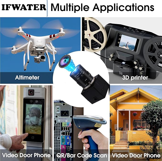 USB Camera 5MP Webcam 4X Variable Focus PC Camera 1944P USB Security Camera UVC CCTV Industrial Close-up Camera for Computer Plug and Play for Mac OS Windows Linux Raspberry Pi Camera