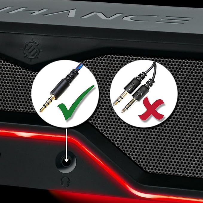 ENHANCE SB1 High Excursion Computer Soundbar - USB Powered Computer Speaker Under Monitor Speaker with 10W Peak LED Volume Control Knob Headset Pass Through Gaming Soundbar for PC