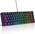 Snpurdiri 65% Wired Gaming Keyboard 68 Keys RGB Backlit Ultra-Compact Small Gaming Keyboard for PC/Mac Gamer Typist Travel Easy to Carry on Business Trip Black
