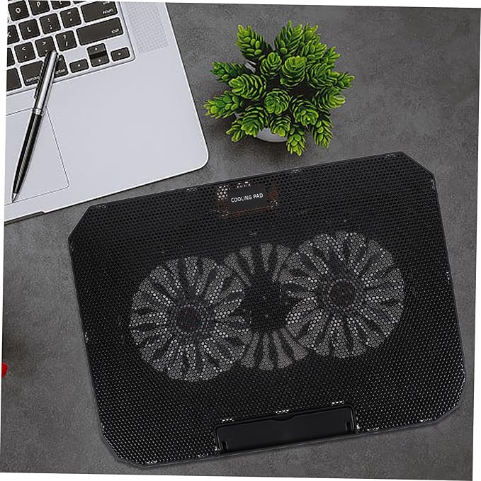 Vaguelly 1pc Laptop Cooler Stand for Notebook Height Radiator Silent Cooling Fans Ergonomic Design for Gaming and Work Black
