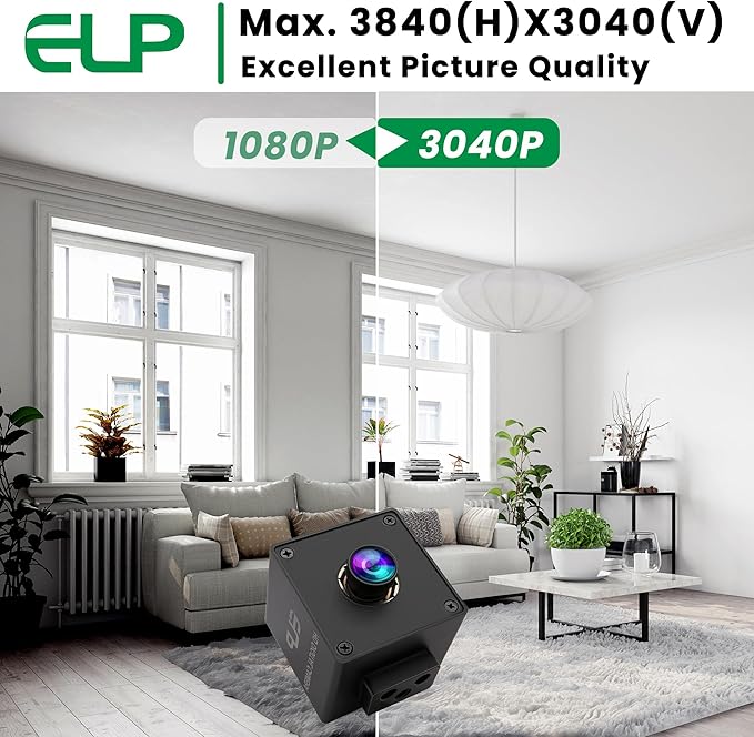 ELP 1080P 120fps USB Autofocus Camera for Computer 11.6mp Lightburn Camera Mini UVC USB2.0 Webcam High Speed PC Camera Wide Angle USB Security Web Camera for Laptop (100° Low distoriton Lens)