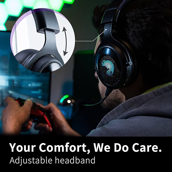 Brook 2.4GHz Wireless Headset - Cross-Platform Wireless Gaming Headset for PS5 PS4 PC Mac Android and NS Low Latency (with Extra Earpads)
