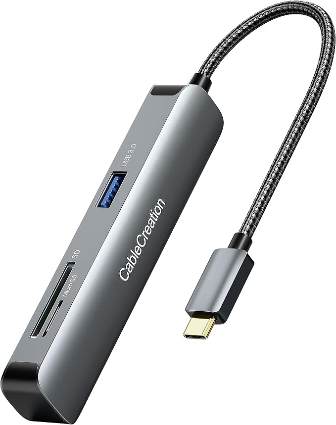 USB C Hub CableCreation 5-in-1 Multiport iPad Pro Adapter with HDMI 4K 2 USB 3.0 SD/Micro SD Card Reader for MacBook Pro/Air iPad Pro Surface Pro XPS and More