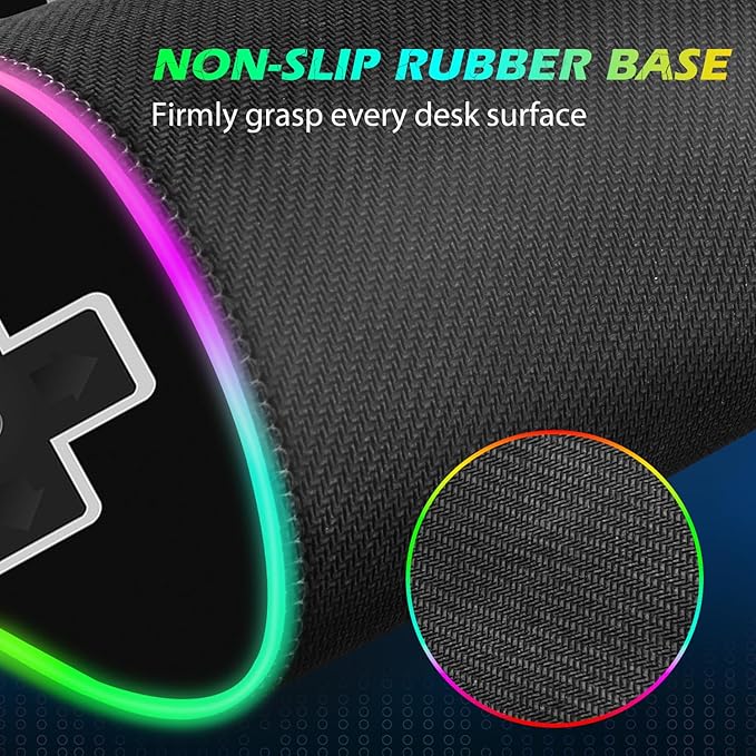 ToLuLu RGB Wireless Charging Gaming Mouse Pad 7.5/10/15W 10 Light Modes LED Mouse Pad Computer Keyboard Mat Mousepad 800x300x4MM Extended Large Big Desk Pad Desk Mat Game Console Buttons Black