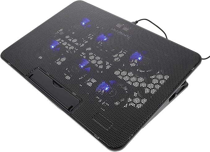 Kisangel Laptop Cooling Pad with Fan 15.6-inch Silent Laptop Cooler Stand Cooler Holder for Gaming and Office Use Black