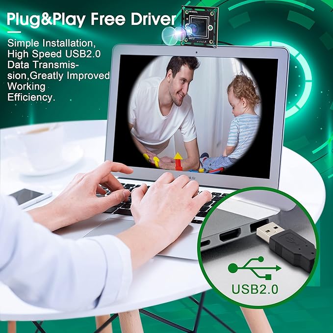 HD High Speed Wide Angle USB Camera Module for Computer 720P 30fps Super Mini UVC USB2.0 Webcam Board with 120degree No Distortion Lens CMOS OV9712 Industrial CCTV PC Camera for Linux Mac Android