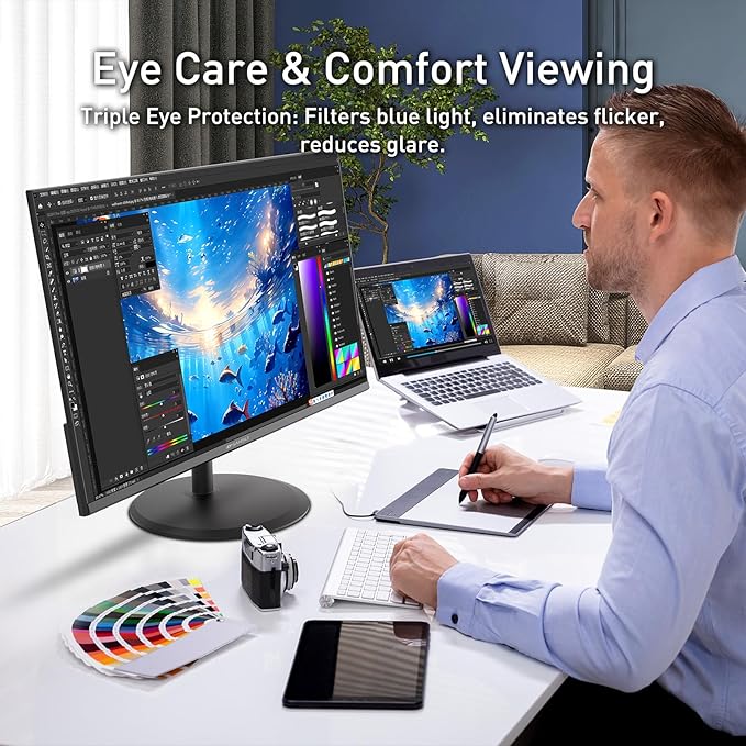 SANSUI 22 Inch 120Hz Monitor FHD Computer Monitor 4000:1 Contrast Ratio with Adaptive Sync HDR 100% sRGB HDMI x 2 VESA Mount Eye Care for Home/Office (ES-22X3AH One HDMI Cable Included).