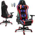 TBQATNTS Gaming Chair Computer Chair with Footrest and Lumbar SupportRGB Computer Chair with Massage Function and SpeakersHeight Adjustable Game Chair for Office or GamingRed
