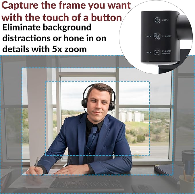 CA Essential Webcam Flex (WC-Flex) – Multi-function HD webcam with three mounting positions Center View for better eye contact Table View for desktop sharing and Traditional View on top of a monitor