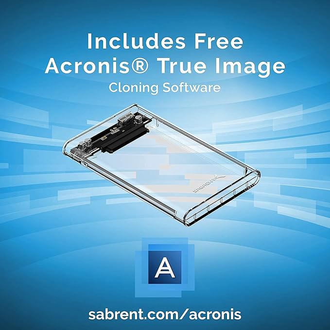 SABRENT 2.5-Inch SATA to USB 3.0 Tool-Free Clear External Hard Drive Enclosure +Premium 3-Port Aluminum Mini USB 3.0 Hub