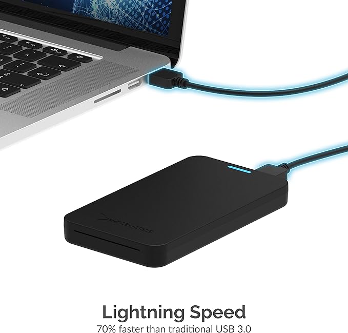 SABRENT 2.5-Inch SATA to USB 3.0 Tool-Free External Hard Drive Enclosure + Premium 3-Port Aluminum Mini USB 3.0 Hub