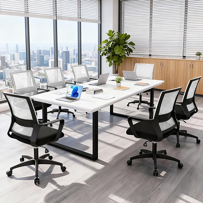 PayLessHere Gaming Chair Ergonomic Computer Chair Office Chair Video Game Chairs with Lumbar Support Desk Chair Armrest Mid Black Cushion Swivel Rolling Chair with Wheels for Home Office (White)