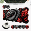 Desk Mat Mouse Pad with Wrist Rest 4-in-1 Large Mouse Pads for Desk Ergonomic Mouse Pad and Keyboard Wrist Rest Gaming Keyboard Mat for OfficeSnake and Roses