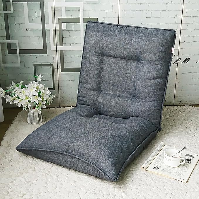 NaKeah Floor Sofa Chair Gaming Chair with 6 Adjustable Position with Back Support Folding Lazy Chair for Meditation Reading Watching Living Room ReclinerF