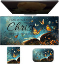 Ergonomic Desk Pad Mat &amp Keyboard Wrist Rest Set 3-in-1 Office Mouse Pad with Memory Foam Support Non-Slip Computer Blotter for Home Gaming &amp Writing 23.6 x 11.8 Butterfly Bible 4-13