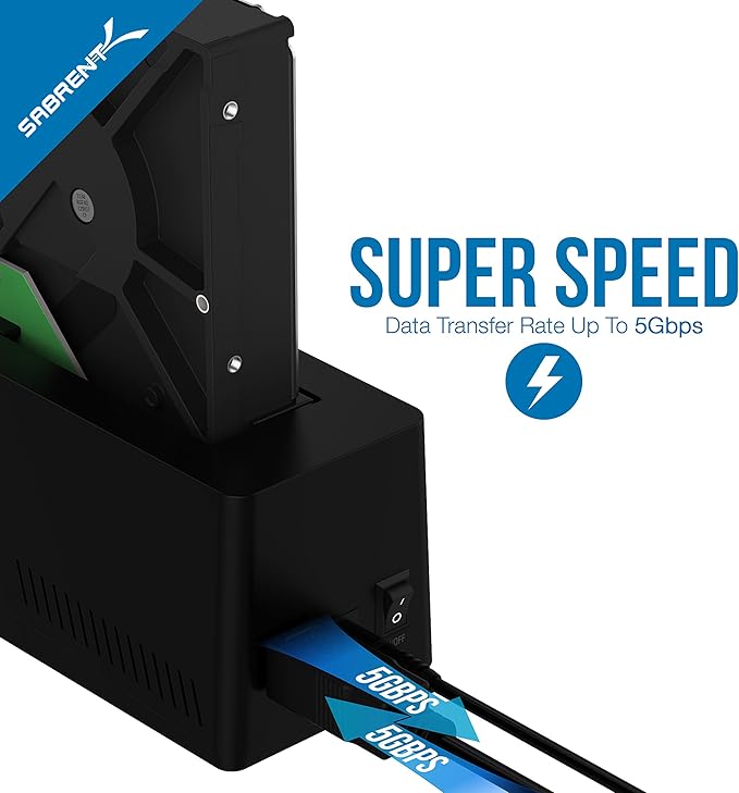 SABRENT USB 3.0 to SATA External Hard Drive Docking Station for 2.5 or 3.5' HDD SSD [Support UASP] (EC-UBLB)