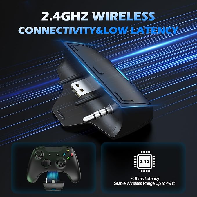 BINNUNE Xbox Wireless Gaming Headset for Xbox Series X/S Xbox One120H Ultra-Long Battery Bluetooth 5.3 Gaming Headphones with Noise-Canceling Mic Comfortable Over-Ear Headphones