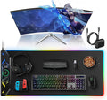 TopMade Wireless Charging Mouse Pad RGB Gaming Mousepad 35.4 x 15.8 Extra Large Waterproof Keyboard Desk Pad Cool Computer Desk Mat Black (Includes 20W PD Power Adapter &amp 6.56ft Woven Cable)