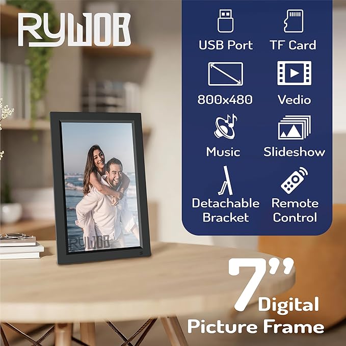 7 Inch Mini MonitorTFT LCD ScreenHDMI/USB/Card/AV InputMini Monitor with Built-in Speakers and RemoteMulti-Function Mini Small Display for Raspberry Pi PC/TV/DVD