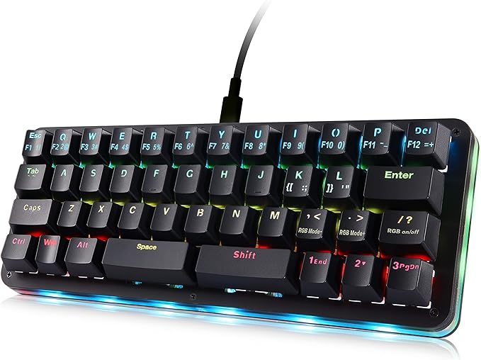 Koolertron 42-Key 40% Macaro Gaming Keyboard - Compact RGB Backlit Mechanical Keypad Hot-Swappable USB-C Programmable Mini Keyboard for PC/Mac Gamers (Fully Customizable)