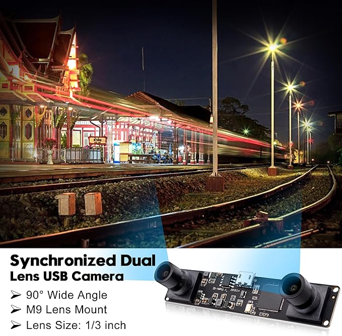 SVPRO 960P USB Stereo Camera Module for 3DVR Synchronized Dual LensUSB2.0 Driverless for WindowsLinuxAndroidMacOSCMOS OV9712 Webcam Board for Person Count &amp Biometric Retina &amp 3D Printe