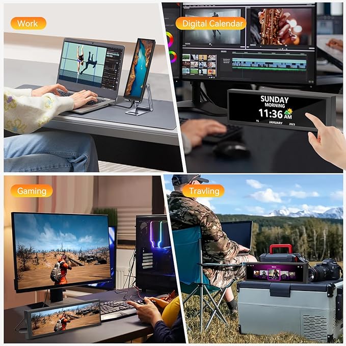 8.8 Inch Small Touchscreen Monitor PC Temperature Display PC Sensor Panel Display IPS USB Mini Screen for Raspberry Pi AIDA64 CPU RAM Data Temperature Monitor for ARGB Computer Case