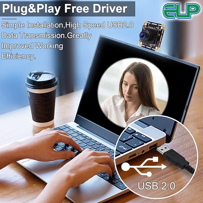 ELP 16mp Wide Angle USB Camera for Computer 180degree Fisheye Lens Webcam Board Mini UVC USB2.0 4K Video Lightburn Camera Modulewith 3.3ft/1m Cable for Laptop PC Raspberry Pi Jetson Nano