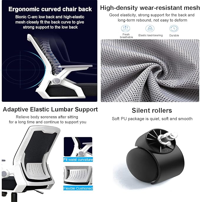 Office Chair Gaming Chair Computer Chair Comfortable Computer Desk Chair with WheelsErgonomic Office Chairs Mesh Swivel ChairReclining Task Chair Executive Gaming Chair for Heavy People(60