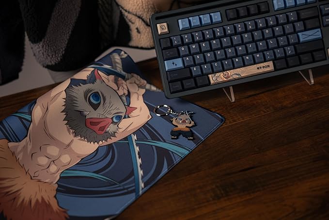 Demon Slayer Kimetsu No Yaiba Inosuke Gaming Mouse Pad Computer Mouse Mat Flat Stitched Edge Non-Slip Rubber Base Gamers &amp Office Use - Officially Licensed