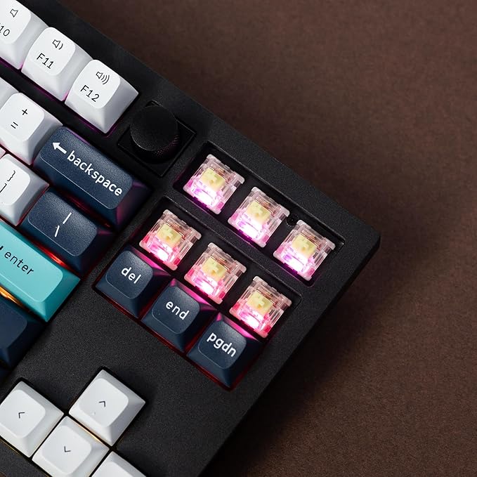 Keychron Q3 Max Wireless Custom Mechanical Keyboard Full Aluminum 2.4 GHz Bluetooth QMK TKL Layout RGB with Hot-swappable Gateron Banana Switch Compatible with Mac Windows Linux