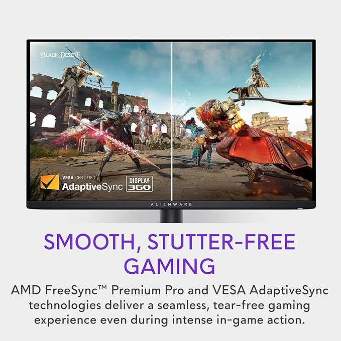 Alienware AW2725DF OLED Gaming Monitor - 26.7-inch Quantom-Dot WQHD (2560x1440) 360Hz 0.03Ms Display AMD FreeSync Premium Pro HDMI/DP/USB 3.2 Gen1 Height/Tilt/Swivel/Pivot Adjustability - Black