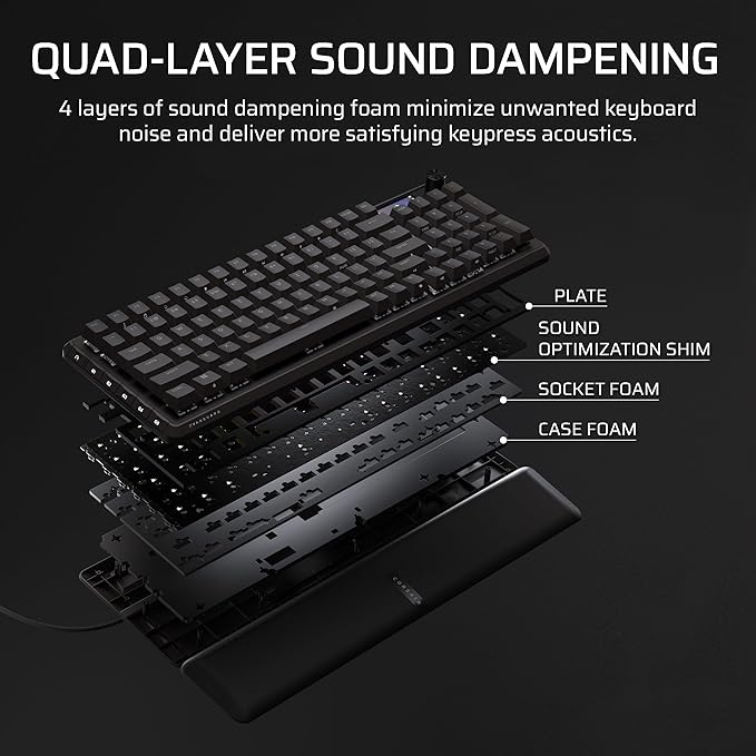 Corsair Vanguard 96 Wired Mechanical Gaming Keyboard – 96% Layout MLX Fusion Tactile Switches 8000Hz Polling LCD Display Virtual Stream Deck G-Keys SOCD Flashtap QWERTY US – Black