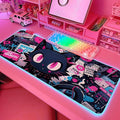 JMIYAV Pink RGB Gaming Mouse Pad 31.5x12 Inch PC XL Large Extended Glowing Led Light Up Desk Pad Non-Slip Rubber Base Computer Cute Mousepad Mat Desk Accessories Gaming Setup 104