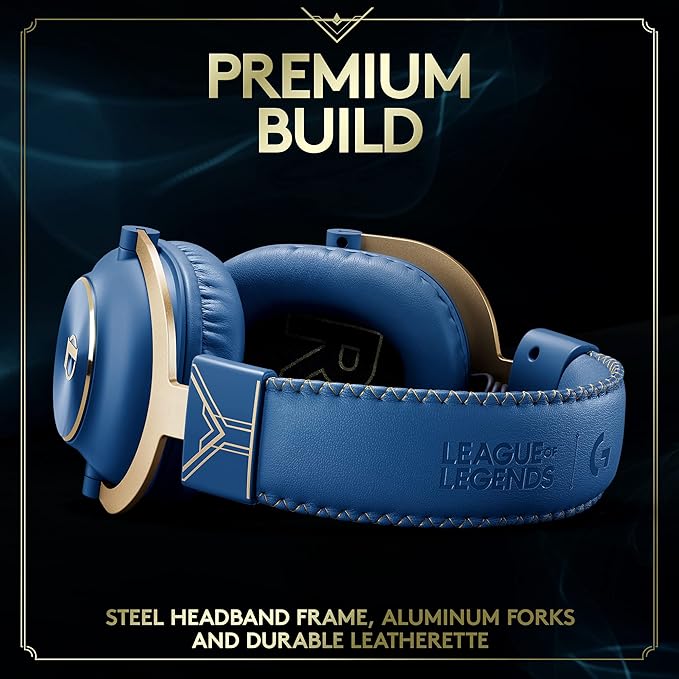 Logitech G PRO X Gaming Headset - Blue VO!CE Detachable Microphone Comfortable Memory Foam Ear Pads DTS Headphone 7.1 and 50 mm PRO G Drivers Official League of Legends Edition