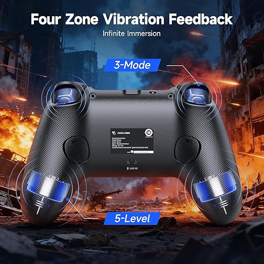 AceGamer Pluto 2.4G Wireless Bluetooth Controller for PC/Switch/Switch 2/iOS/Android/SteamTMR JoysticksHall Effect Triggers4-Motors Vibration1000Hz Polling RateForce-balanced Lever BumpersPragra