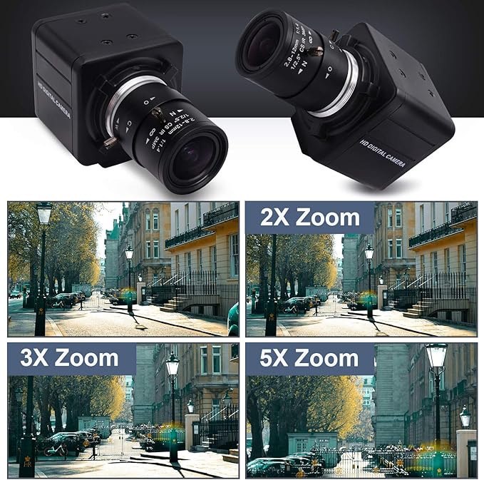 SVPRO 2.8-12mm Manual Zoom Lens 1080P Full HD Webcam Wide Angle Portable PC Computer USB Camera for Streaming with CMOS OV2710 Sensor for WindowsAndroidLinux MAC OS1/4 Inches Screw Mount